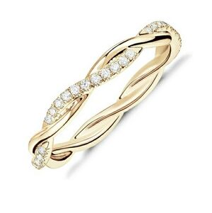 14K Gold Plated Cubic Zirconia Twisted Rope Eternity Ring